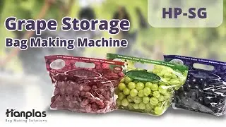 High Speed Plastic Grape / Fruit / Vegetable Storage Zipper Bag Making Machine