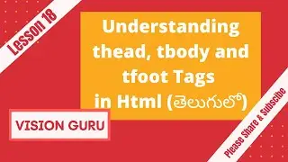 Understanding thead tfoot and tbody tags in Html | HTML in Telugu