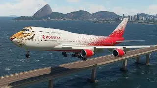 Unbelievable! Rossiya Tigrolet Boeing 747 Lands on a Bridge — Extreme MSFS Landing!
