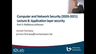Security - 2000WETCNS - 2020-2021 | Week 8 - Part 3 (Malware)