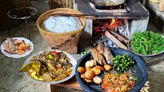 OLAHAN SEDERHANA MAKAN BARENG KELUARGA‼️GORENG JENGKOL,SAMBEL  BAWANG,ASIN SEPAT,LEUNCA,TUMIS BUNCIS