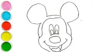  How To Draw cute Mickey Mouse face Drawing, Painting & Coloring For Kids and Toddlers_ Child Art