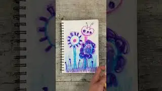 Desenhar como crian&ccedil;a, com crayons aquarel&aacute;veis