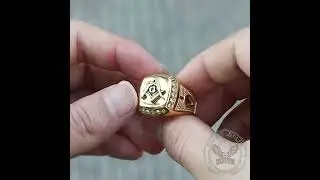 AG Masonic Diamond Stainless Steel Ring
