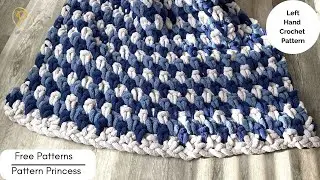 Left Hand Stone & Tide Chunky Crochet Blanket Pattern &ndash; Jumbo Yarn, Textured Throw