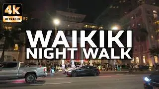 Waikiki Nightlife & Best Fireworks Show | Walking Tour | No Commentary [4K]
