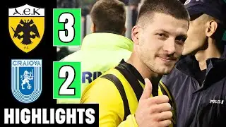 AEK Athens vs Universitatea Craiova 3-2 | Highlights | Kutesa Goal | Conference League | Luka Jovic