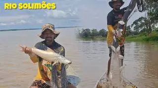AMAZÔNIA INCRÍVEL! PESCARIA SENSACIONAL NO RIO SOLIMÕES COM MUITO PEIXE PEGO NA TARRAFA 🎣