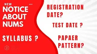 | NUMS 2022 SYLLABUS |REGISTRATION DATE|TEST DATE AND PATTERN| Dr Akbar|MDcat preparation 2022