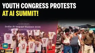 Youth Congress Workers Protest Inside Bharat Mandapam During AI Impact Summit