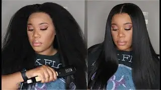 This $37 Flat Iron From Amazon Is Bomb!!! I Beginner Friendly Kinky Straight Wig I MyFirstWig