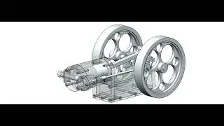 1 CYLINDER HORIZONTAL COMPRESSED AIR ENGINE (HIT AND MISS)