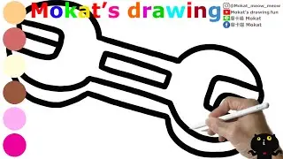 How to draw Wrench easy step by step for kids