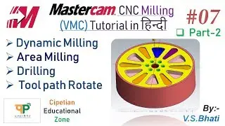Mastercam Mill 2D Tutorial - Dynamic Mill II Area Mill || Drilling || Toolpath Translate || Rotate