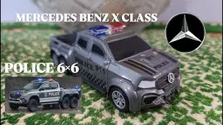 MERCEDES BENZ X CLASS | 1/36 Scale model | Plastic material | MINI CAR WORLD | Toys | 6&times;6 | Police |