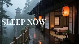 🔴 Soul-Calming Night Rain at Misty Mountain Cliff Veranda to Help You Sleep Instantly 🏮