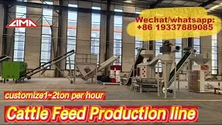 Custom 1.5T/H Cattle Feed Production Line | 50% Grass Feed Formula | Special Voltage Design by LIMA