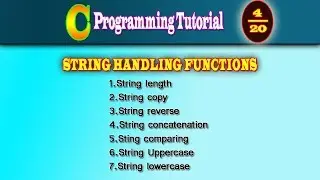 C Programming Tutorial DAY4 | String Handling Function | Codedeveloper