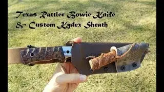 Texas Rattler Bowie Knife & Custom Kydex Sheath by DeDominicis Knives