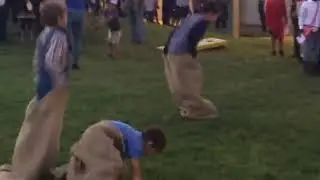 Gavin Owen potato sack race Bernardo