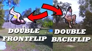 15 year old does DOUBLE FRONTFLIP & DOUBLE BACKFLIP ON GROUND (not clickbait)
