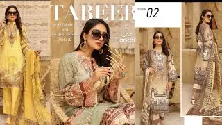 SUMMER COLLECTION 2021*Tabeer by Fantak Vol.10 Digital Print PREMIUM LAWN Embroided riaz arts summer