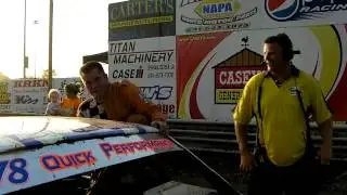 IMCA Hobby Stock Winner Shannon Anderson Celebrates