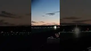 Airplane taxxing at night