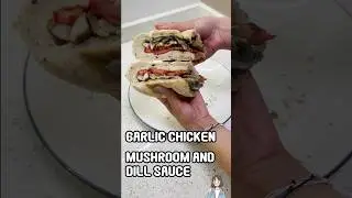 This is the best sandwich😩🤌🏻/ garlic chicken +mushroom and dill sauce #sandwich#chickensandwich