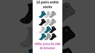 **Best offer at Amazon**12 pairs Ankle socks for men & women Just Rs 199. #socks #fashion
