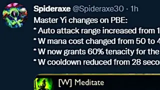 New Huge Master Yi Changes on PBE!