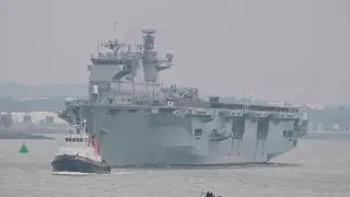 HMS OCEAN L12 RETURNS TO DEVONPORT NAVAL BASE AT WESTERN KINGS - 24th March 2017