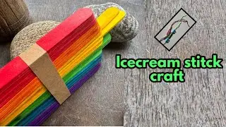 Craft using icecream stitck and woolen thread/Gift idea using icecream stitck 