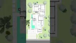 Planta de Casa 4 quartos com piscina