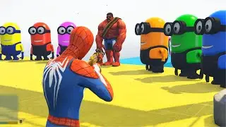 GTA 5 - Spiderman VS Minions Fight Rag doll Gameplay - Spider-man vs Minions Funny Ragdoll - EP12