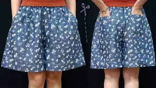 No pattern - easy cutting and sewing shorts at home - sewing diy