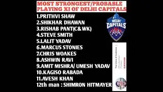 IPL 2021:Delhi Capitals Vs Punjab Kings Playing 11 Prediction || Delhi Capitals best Playing 11 |