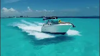 Cancun rent  a boat Searay for group with a lazy inflatable