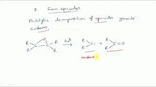 Organic Chemistry - Generation of Carbenes