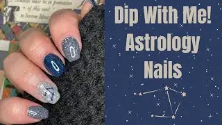 Dip With Me! | Astrology Nail Design using a Stamping Plate