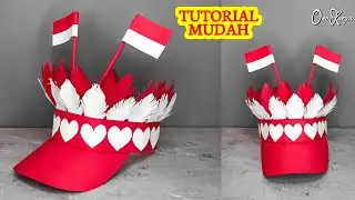Topi 17 agustus dari karton untuk karnaval merah putih kopi gerak jalan MPLS