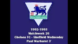 FA Premier League. Season 1992-1993. Matchweek 26. Paul Warhurst's nice finishing.