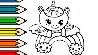 Drawing a Unicorn Cat, cloud Drawing, 🦄 🌨️ ☁️  Step by Step Unicorn Cat Drawing,Drawings for Kids