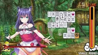 Prettygirls mahjong solitaire green: cute kitty strips