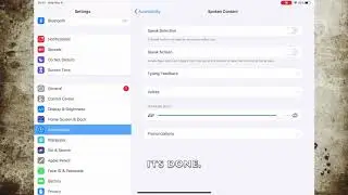 HOW TO ADJUST SPOKEN CONTENT - SPEAKING RATE IN IPADOS 13.6 (IPAD)