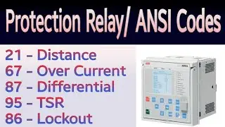 Protection Relay| ANSI Codes used in Relays