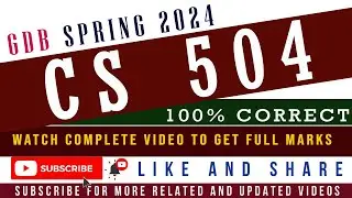 CS504 GDB Solution 2024 / CS504 GDB Spring 2024 Solution || GDB CS504 Solution Spring 2024 || CS504