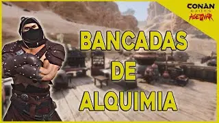 Conan Exiles - Diferen&ccedil;as da Bancadas de Alquimia, base alqu&iacute;mica Farme e outras coisas mais.