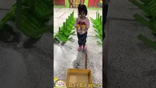 Ball Balance Game For Preschool Students #littleillusionspreschool