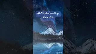 One of my watercolor paintings animated. Enjoy the peaceful and mysterious night scene. #artshorts
